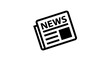 © Ayesha - Minimalist news newspaper icon featuring bold black lines isolated on a clean simple white background