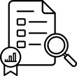 © Md Hannan - Document with Checklist and Magnifying Glass Icon. Business Analysis and Review Concept Illustration. and Form