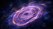 © Vector KIng - Concentric glowing light rings and particle trails in a dark deep space background
