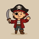 cartoon illustration of a pirate