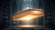 © NILUFA - A magical glowing book floating inside a dark library perfect for celebrating the spirit of teachers day