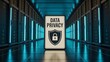 © Asghar - Data privacy concept with secure lock sign inside futuristic server room