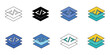 © RIFAT03 - Software Stack Icons, multiple style technology symbols with editable strokes for programming, development, applications, coding, and digital projects