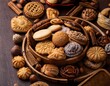 © FREDCassandra - assorted freshly baked sweet cookies top view