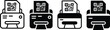 © Alhamdulillah Allah  - Printers with qr code output vector illustration