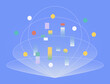 © Ivan Haidutski/Stocksy - digital data blocks inside orbital network.