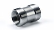 © Vadym - Metal pipe fitting with internal and external threads isolated on white. Tubular component joins pipes, ensuring secure connection for plumbing or industrial systems.