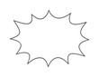 © Vector - Hand drawn empty comic burst outline on white background for speech bubbles