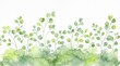 © Pure Pro Stock - Watercolor illustration of delicate green leaves and branches with a soft painted base isolated on white background