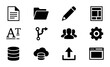 © Anik - 12 Essential Business and Technology Icons, Vector Set: Document, Folder, Pencil, Layout, Text, Network, Team, Gear, Database, Cloud Storage, Upload, Browser
