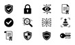 © Anik - Cybersecurity Icons Set: Digital Security, Data Protection, Privacy, and Access Control Symbols. Vector Graphics for Technology and Business Concepts.