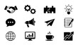 © Anik - Business Icons Set: Partnership, Strategy, Innovation, Communication, Marketing, Global Reach, Analytics, Ideas, Workflow, and Success Vector Graphics