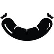 © MDMONI - German bratwurst sausage black silhouette vector illustration isolated on white background.