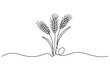 © Jagonnath - Continuous single line drawing of wheat ears stalks harvest organic farming concept Vector, illustration
