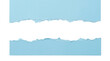 © Chici - Textura de papel azul claro rasgado com bordas irregulares e espaço vazio central sobre fundo branco, ideal para design e banners.