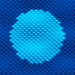 © Shahreen - Abstract Blue Hexagonal Cube Geometric Grid Pattern Glowing Central Sphere Mosaic Background