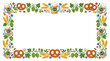 © sate - Beer Festival Decorative Border with Pretzels and Wheat