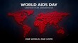 © mohammadrakibul - World aids day concept with a glowing red polygonal world map illustration