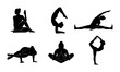 © Imran - Yoga Poses Silhouettes, Six Dynamic Asanas Vector Set, Wellness and Fitness Icons