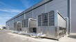 © Satriyo - Industrial chiller systems and HVAC units positioned outside a commercial building, delivering essential temperature regulation and climate control for large-scale operations
