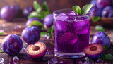 Plum beverage and fresh fruit