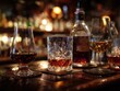© andi - Whiskey glasses on a bar counter.