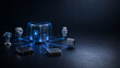 © Salahuddin - Data Cube with Network Connections, Representing Digital Security, Cloud Storage, and Interconnected Systems. Futuristic Technology Concept with