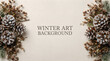 © Monjurul - Decorative winter frame with pine cones and berries for holiday seasonal greeting card design