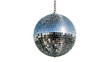 © Viktor - Shiny disco ball with mirrored squares hanging by chain, isolated on transparent background