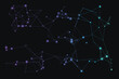 © MAMUNURRASHID - Gradient network silhouette with interconnected nodes and lines on a solid black background