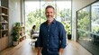 © Png guru - Confident mature businessman smiling inside modern bright corporate office workspace standing proudly executive leader portrait entrepreneur