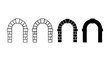 © Irtiko - Multiple stone arch vector designs featuring diverse artistic outline style variations