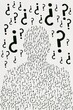 © Westend61 - Illustration shows a human silhouette made of question marks