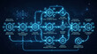 © Mirivox - Abstract flowchart illustrating AI process from data aggregation to actionable output, symbolizing technology, innovation, and data analysis