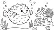 © NUR - Cute cartoon dog with happy expression and fluffy clouds tongue