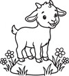 © NUR - Cute cartoon elephant with large ears and tusks, simple line