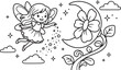 © NUR - Cute cartoon girl with flowers spring