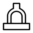 © MDHASEN - Industrial lifting magnet vector icon for heavy machinery and scrap metal handling, featuring a bold black outline illustration of an electromagnet used in construction, manufacturing and logistics.