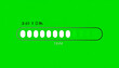© afni - Green screen loading bar animation with progress indicator and percentage text overlay for digital media production