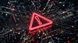 © Thongphun - Cybersecurity threat intelligence alert featuring a red warning triangle on a digital matrix for fraud detection.