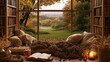 © Zabolotna_Art - Autumn comfort and luxury in a cozy reading nook with a scenic view