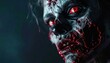 © Ahmad - Zombie face with glowing red eyes.