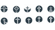 © MDRASEL - Collection Of Christian Cross Symbols Black And White Vector Illustrations