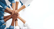 © Mukesh - Stack of hands. Unity and teamwork concept.Concept of team work.