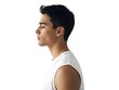 © MKM Creative - Profile portrait of a young man with eyes closed against white background