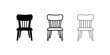 ©  图像 - Classic wooden chair vector icon set with flat line and solid design.