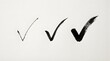 © Emily - Three hand drawn black ink check marks isolated on a white background