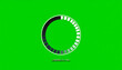 © zasa - Animated loading circle indicator with segments filling up on a green screen background, representing data processing and waiting time