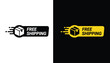 © Caravan Pixel - Free shipping badge with parcel box and speed lines for online stores