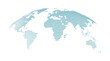 © N R B - World map with light blue line and dot pattern connected network, digital technology concept and global connectivity illustration for worldwide digital infrastructure and modern network visualization